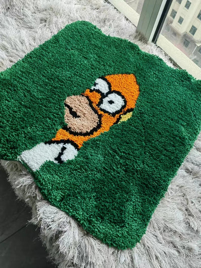 Green Plush Bedroom Mat - Soft Cozy Rug 9.2x17"