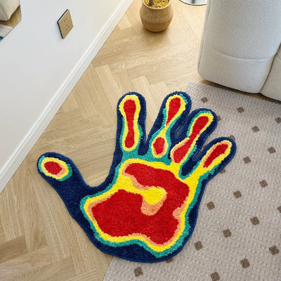 Thermal Imager Mat - Handmade Palm Shape Rug
