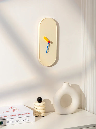 Minimalist Wall Clock | Stylish Oval Quartz Decor 12x30cm