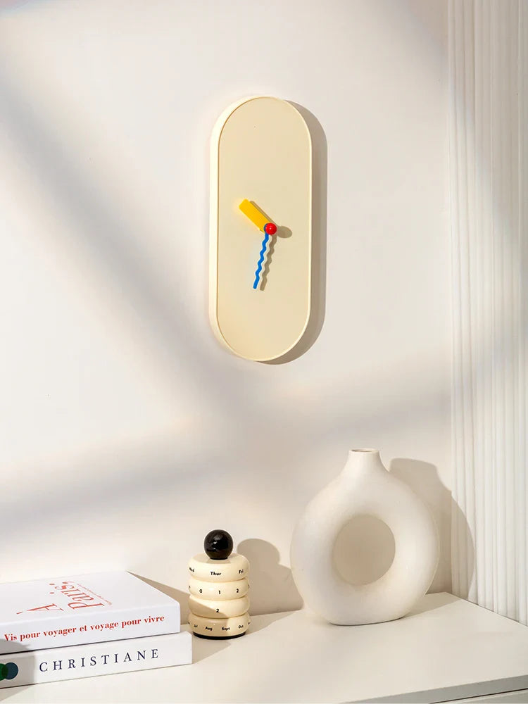 Minimalist Wall Clock | Stylish Oval Quartz Decor 12x30cm