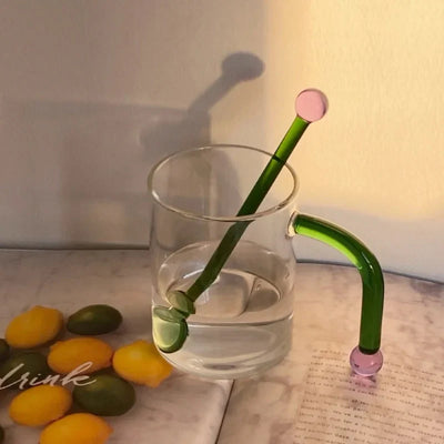 Colored Glass Spoon – Glass Stirring Bar, Precise Drink Stirrer