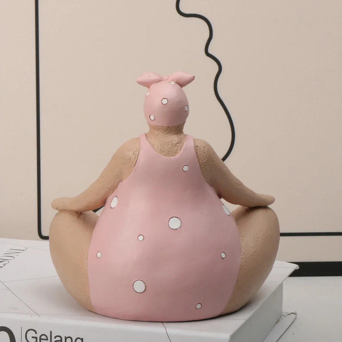 Yoga Fat Lady Ornament - Body Positivity Sculpture Accent
