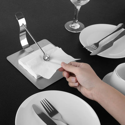 Stainless Steel Napkin Holder – Seesaw Design, Durable Metal Organizer