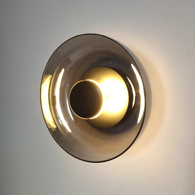 Glass Bowl Wall Lamp | Minimalist Warm White Wall Light