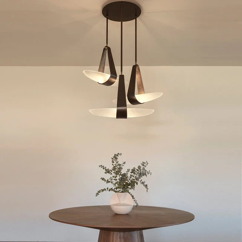 Floating Leather Chandelier – Modern Ceiling Light with Warm