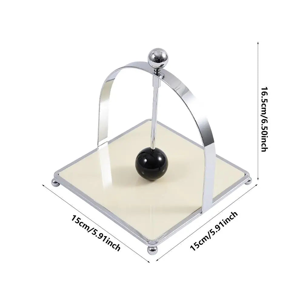 Wooden Ball Napkin Holder - Stainless Steel Metal Holder