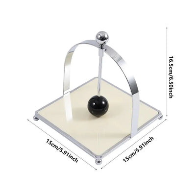 Wooden Ball Napkin Holder - Stainless Steel Metal Holder
