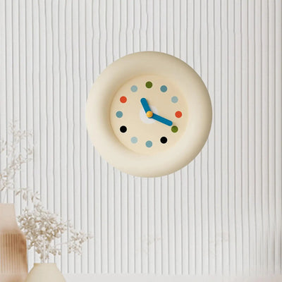 Minimalist Wall Clock – Modern Beige Pendulum Quartz ABS
