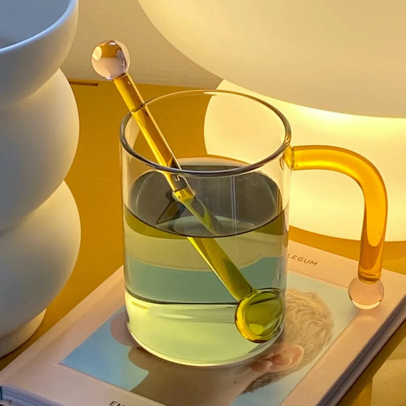 Colored Glass Spoon – Glass Stirring Bar, Precise Drink Stirrer