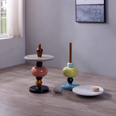 Modular Side Table - Color Stack Pedestal Design