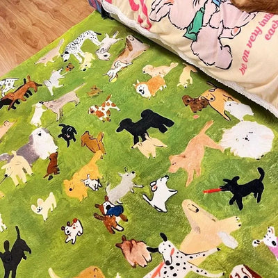 Dog Park Rug - Soft Cozy Animal Print Mat