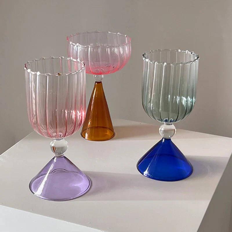 Colorful Cocktail Glass - Cone Shaped Borosilicate Drinkware