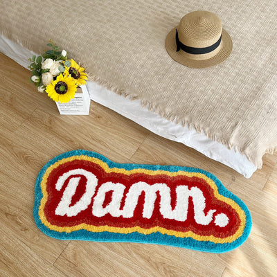 Rainbow Tufted Rug - Handmade Colorful Letter Mat