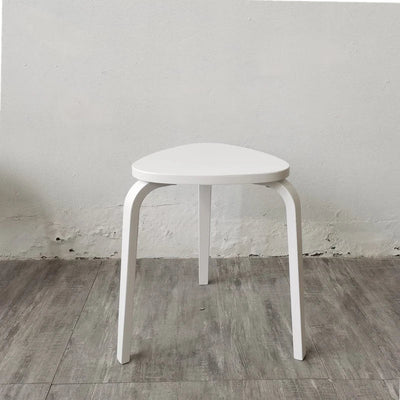 Wooden Triangle Stool - Geometric Natural Wood Furniture