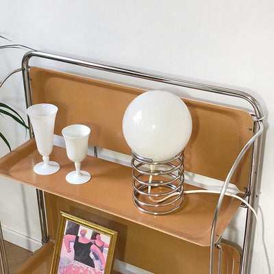 Glass Table Lamp - Spring Base Metal Lighting