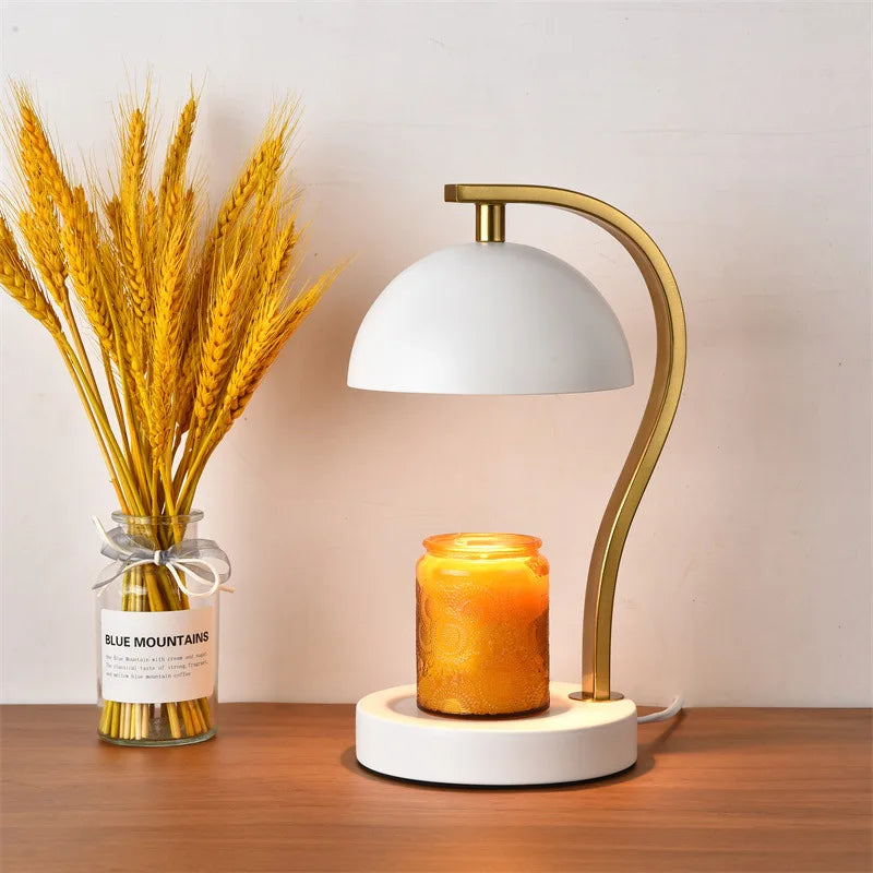 Golden Candle Warmer - Retro Curved Bar Stand Metal Lamp