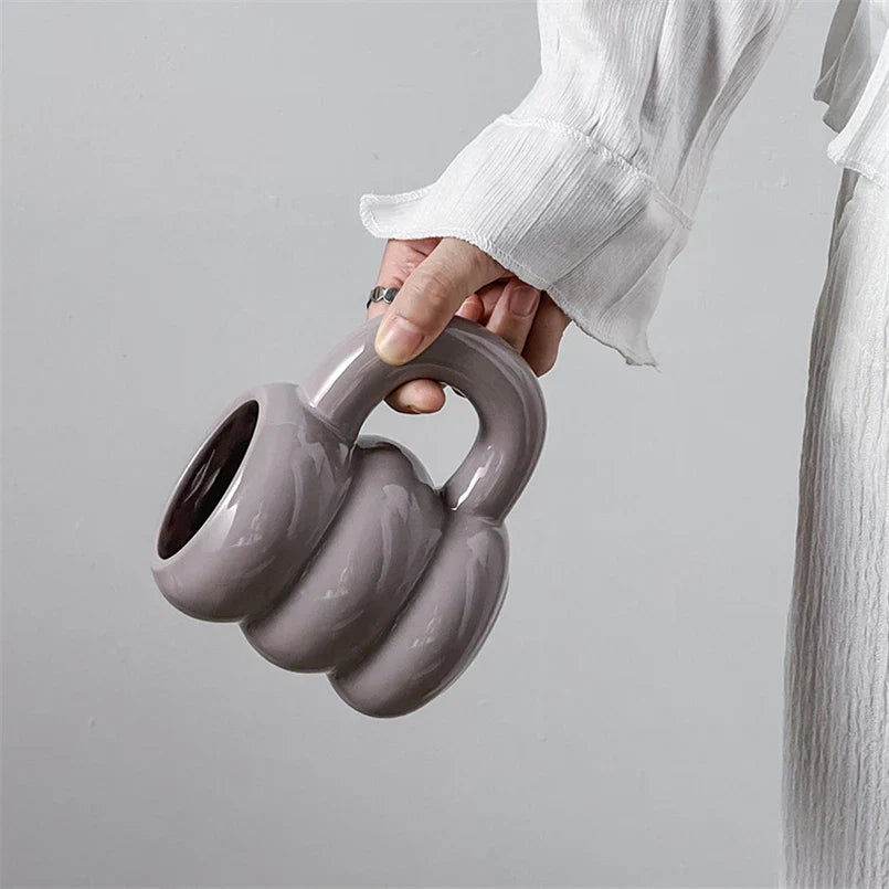 Embossed Donut Mug - 14oz Ceramic Coffee Cup