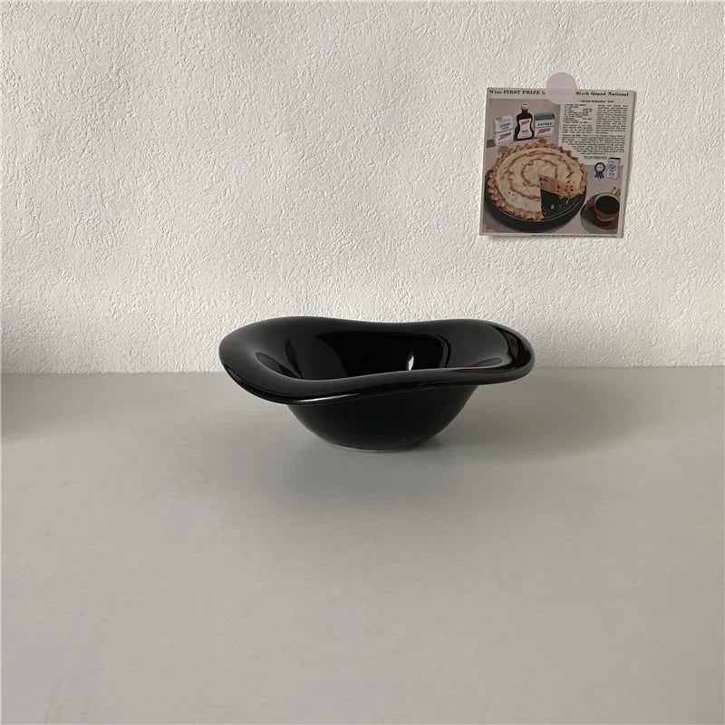 Ceramic Snack Bowl – Wave Rim Organic Shape Dish