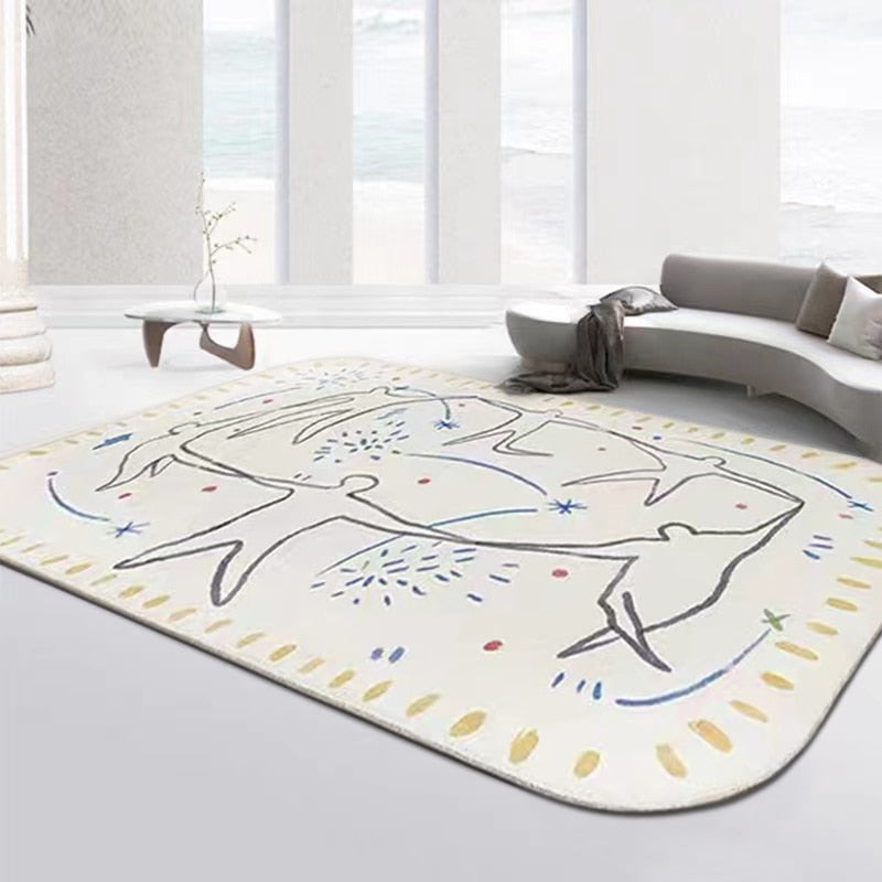 Colorful Graffiti Rug – Bold French Style Floor Covering