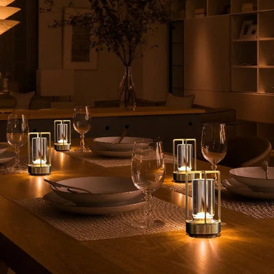 Cordless LED Table Lamp - Retro Bar Lamp Metal Dimmable