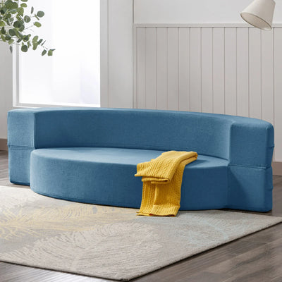 Foldable Lounge Sofa – Linen Foam Oval Seating
