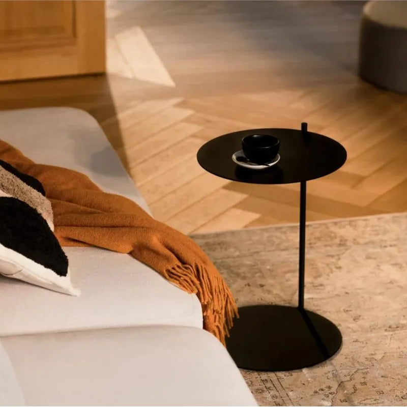 Circle Top Side Table - Industrial Metal Accent