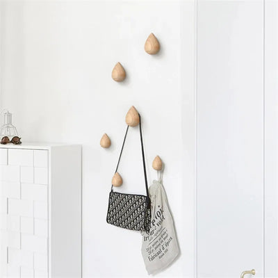 Wood Rain Drop Hanger - Natural Elegant Closet Accessory