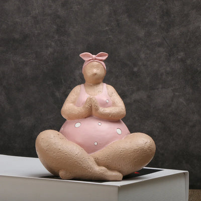 Yoga Fat Lady Ornament - Body Positivity Sculpture Accent