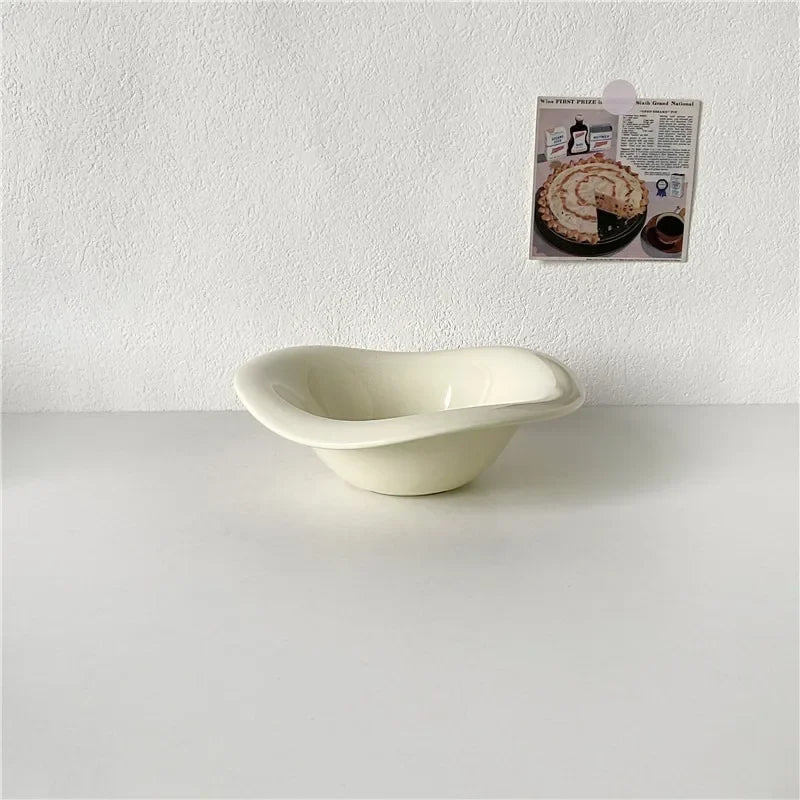 Ceramic Snack Bowl – Wave Rim Organic Shape Dish