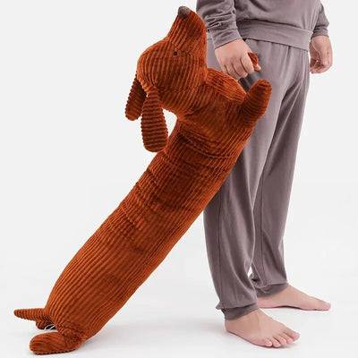 Dachshund Lounge Pillow - Corduroy Dog Body Pillow 47.2" Eco-Friendly Couch Cushion
