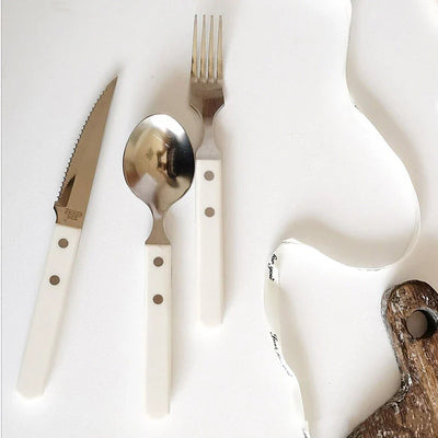 Stainless Steel Dinnerware Retro Ivory Classic Set - Durable Elegant Plates