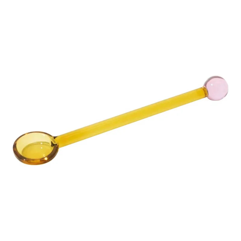 Colored Glass Spoon – Glass Stirring Bar, Precise Drink Stirrer