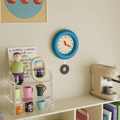 Pendulum Wall Clock - Japanese Minimalist Blue Design