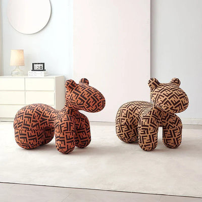 Pony Accent Stool – Patterned Foam Padded Seat