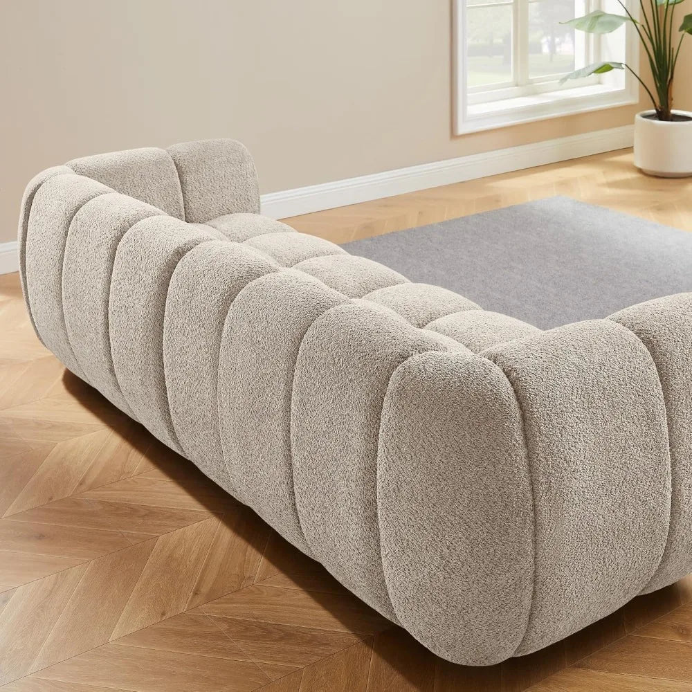 Bouclé Cloud Sofa - Upholstered Tufted Lounge Couch