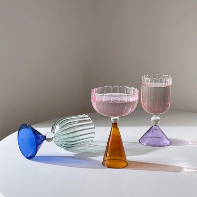 Colorful Cocktail Glass - Cone Shaped Borosilicate Drinkware
