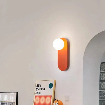 Glass Ball Wall Lamp - Modern Metal Plate Fixture
