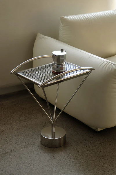 Stainless Steel Side Table - Arc Sculptural Accent
