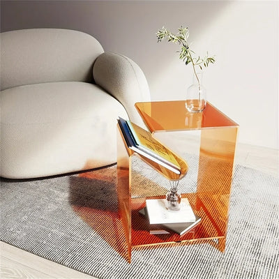Acrylic Side Table - Modern Bent Minimalist Design
