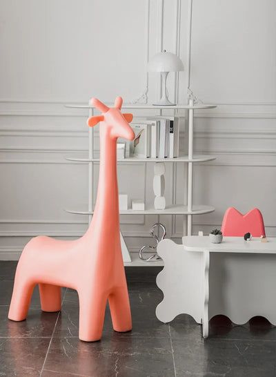 Giraffe Stool Ottoman - Retro Style Fabric Seat