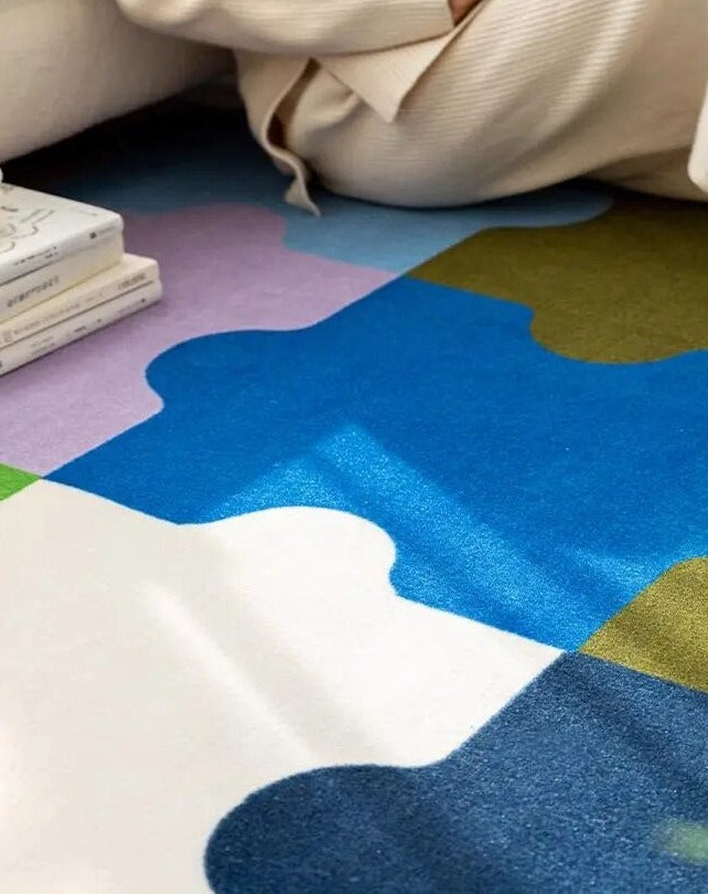 Color Puzzle Rug - Vibrant Polyester Floor Mat