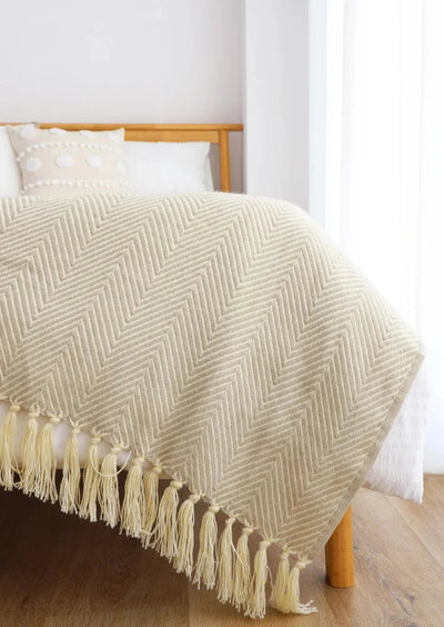 Jacquard Throw Blanket | Modern Striped Geometric Design