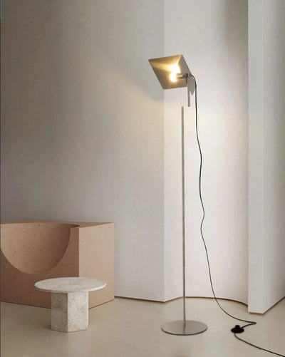 Industrial LED Floor Lamp - Stainless Steel Panel Luxury Lighting