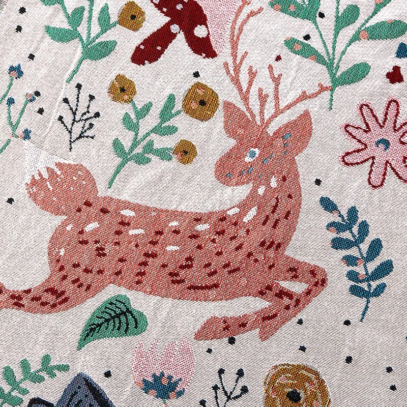 Holiday Throw Blanket - Cozy Deer Forest Design