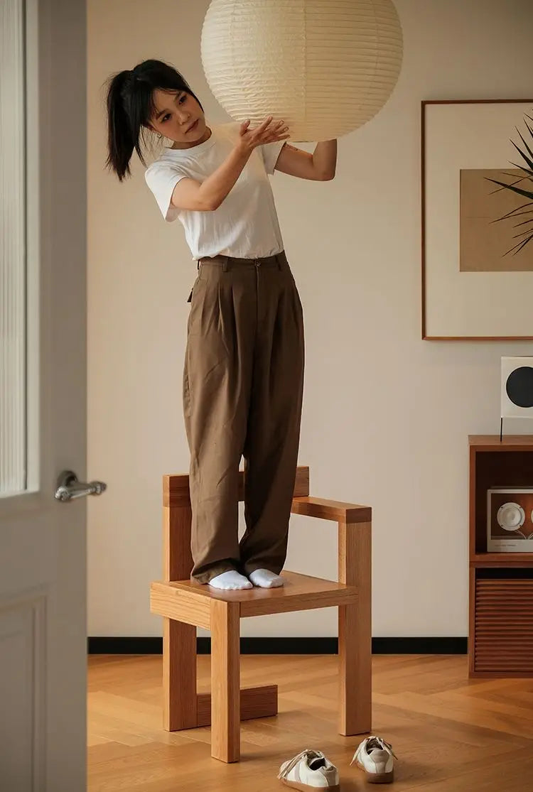Vintage Oak Wood Chair - Ergonomic Dining Seat
