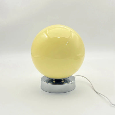 Retro Glass Table Lamp – Chrome Base, Touch Control