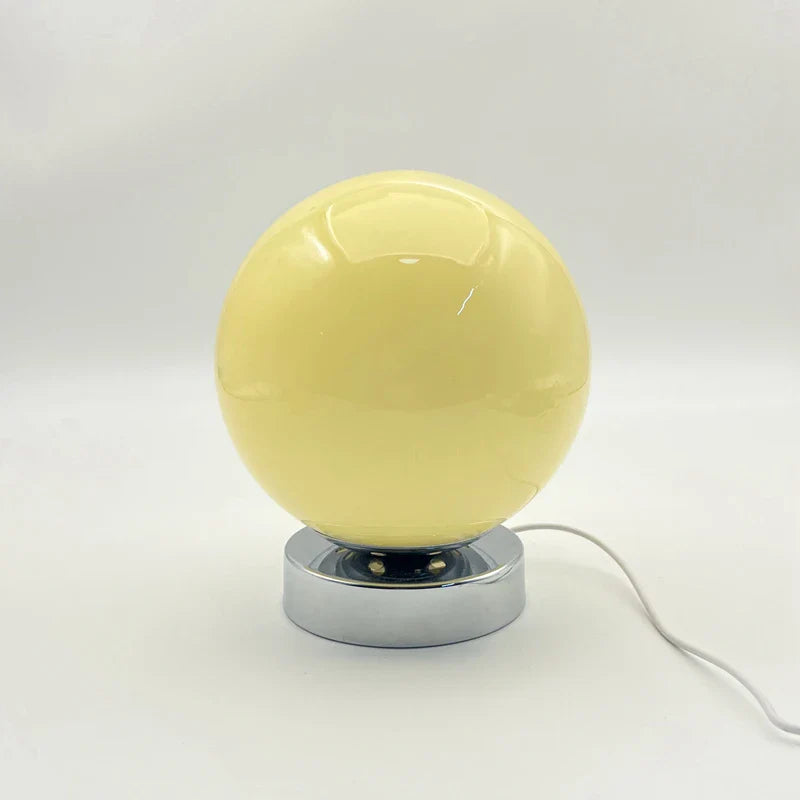 Retro Glass Table Lamp – Chrome Base, Touch Control