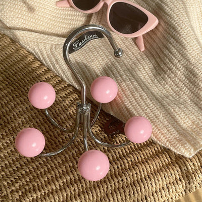 Wooden Ball Hooks Rotating 5 Color Hanger