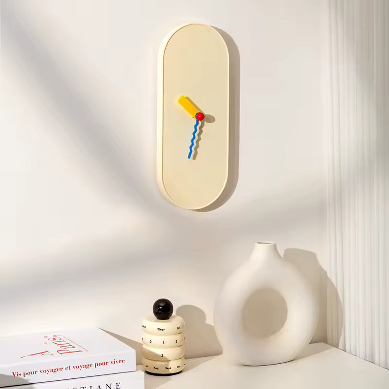 Dopamine Chubby Clock – Colorful Minimalist Wall & Desk Clock with Stand