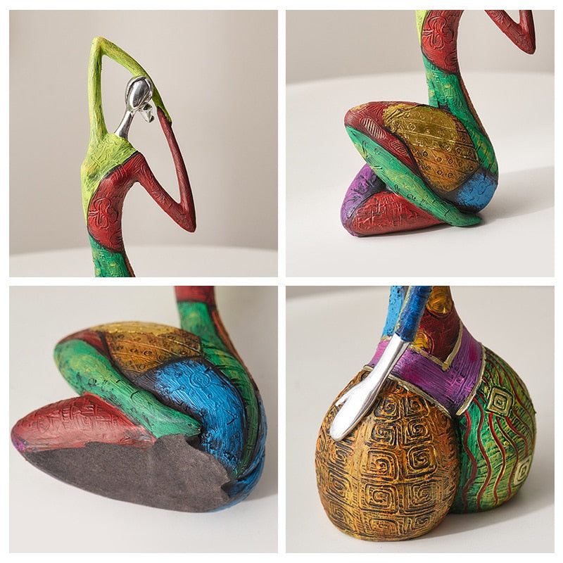 African Woman Figurine | Unique Abstract Resin Sculpture